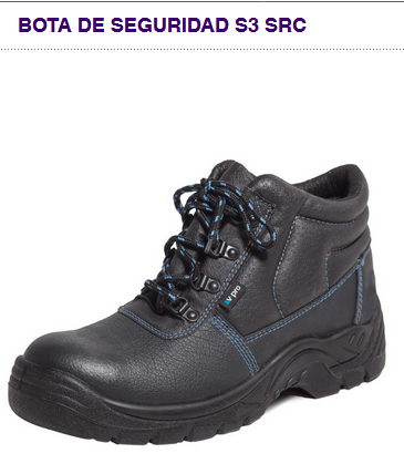 Bota de seguridad a 20 Euros. Bota de piel hidrofugada con puntera y plantilla de acero. Confortable, flexible y ergonómica.