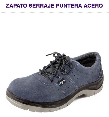 Zapato a 22 euros, con puntera de acero.