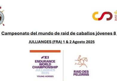 Noticias del Campeonato del Mundo de Raid de Caballos Jóvenes de 8 años en Jullianges (FRA).