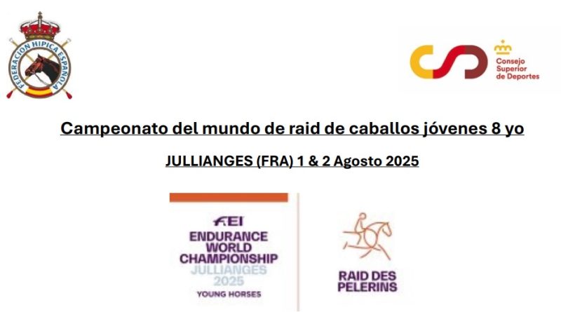 Noticias del Campeonato del Mundo de Raid de Caballos Jóvenes de 8 años en Jullianges (FRA).