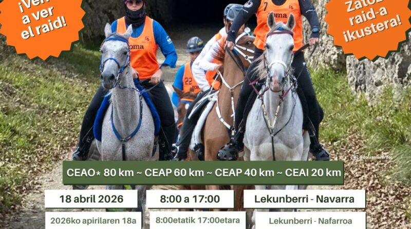 Inscritos en el I Raid Hípico Plazaola en Lekunberri (Navarra).