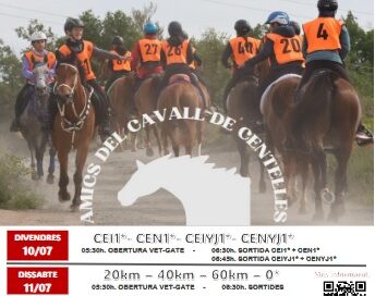 Resultados del V Raid Hípico  de Centelles (Barcelona). 11-7-26.